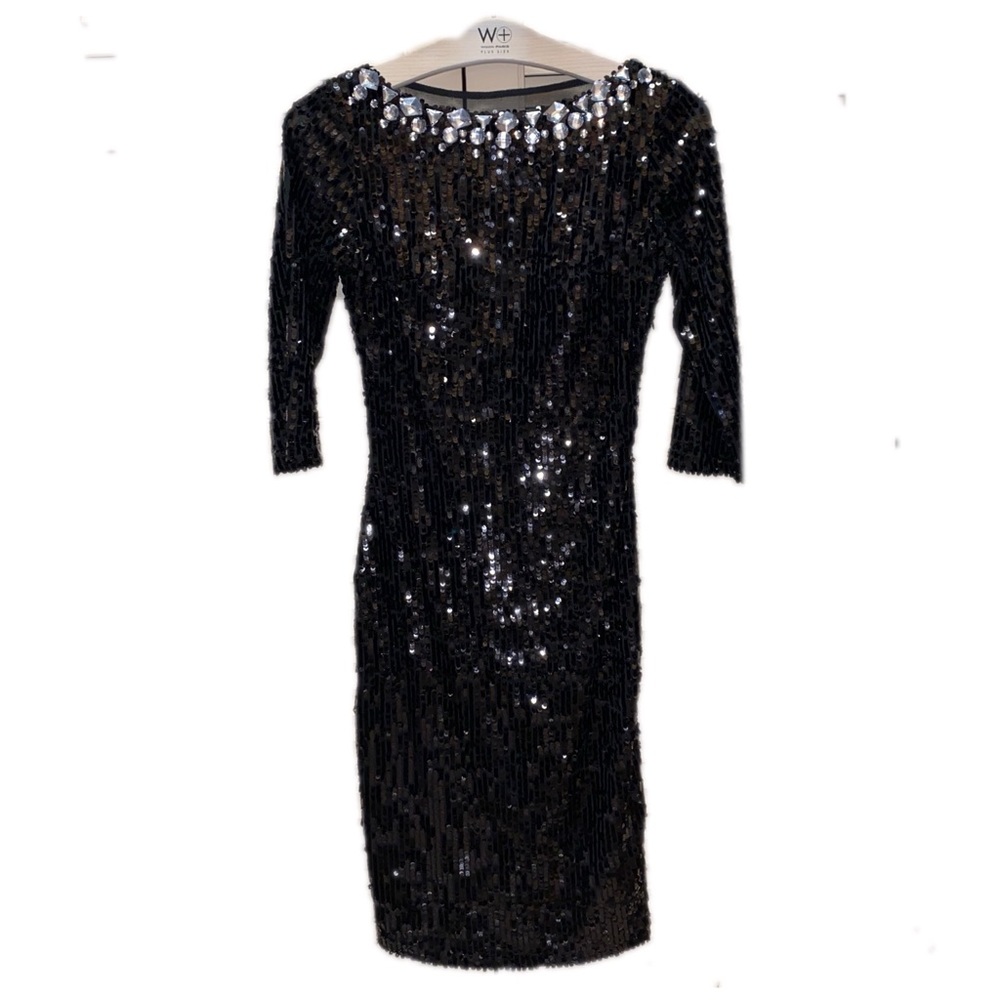 Black Sequin Midi Night Dress